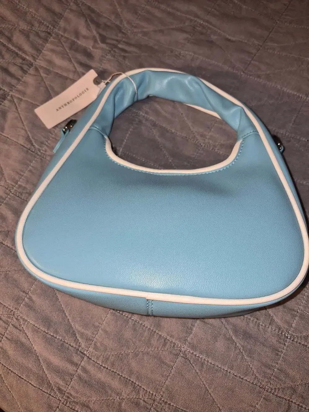 Melie Bianco Two-Tone Blue and White Shoulder Hobo Bag
